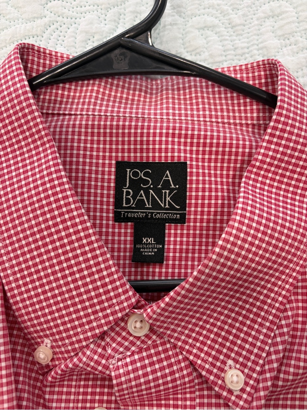 Jos. A. Bank Red and White Check Button-Down Shirt